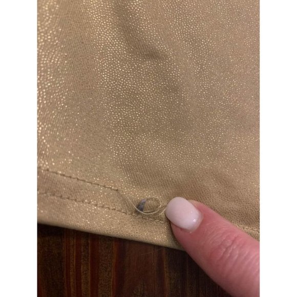 Justice active gold spandex shorts, size 18, small snag (bin G) - Picture 5 of 5